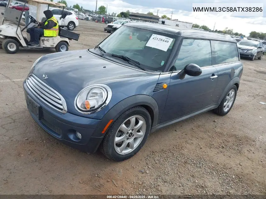 2010 Mini Cooper Clubman VIN: WMWML3C58ATX38286 Lot: 42128440