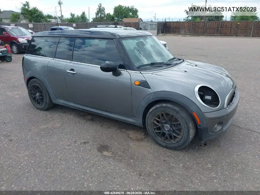 2010 Mini Cooper Clubman VIN: WMWML3C51ATX52028 Lot: 42549375