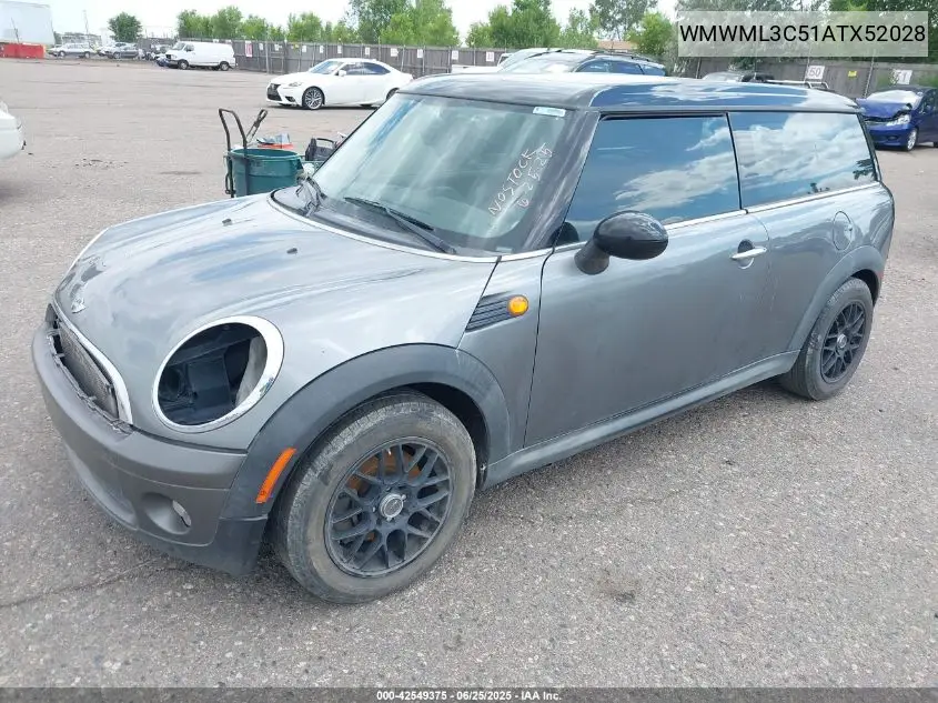 2010 Mini Cooper Clubman VIN: WMWML3C51ATX52028 Lot: 42549375