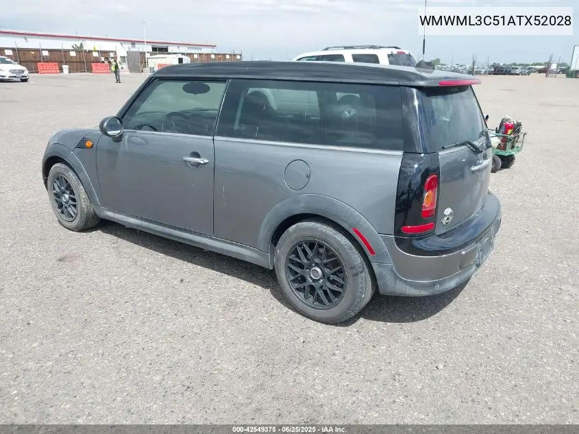 2010 Mini Cooper Clubman VIN: WMWML3C51ATX52028 Lot: 42549375