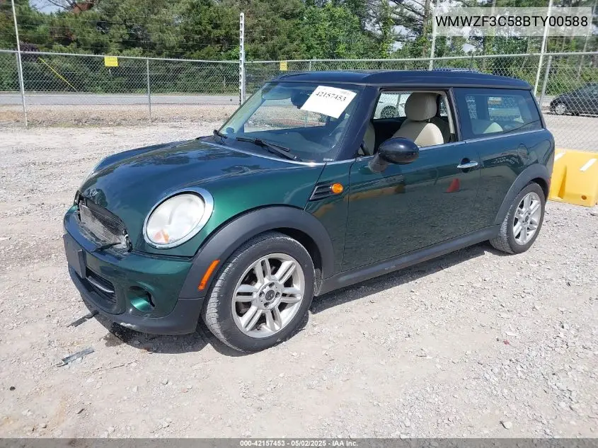 2011 Mini Cooper Clubman VIN: WMWZF3C58BTY00588 Lot: 42157453