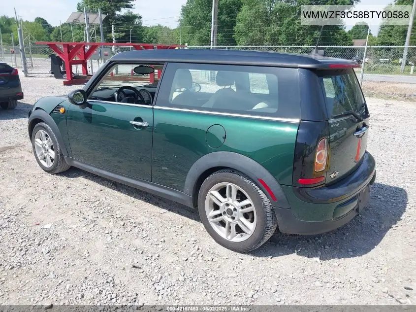 2011 Mini Cooper Clubman VIN: WMWZF3C58BTY00588 Lot: 42157453