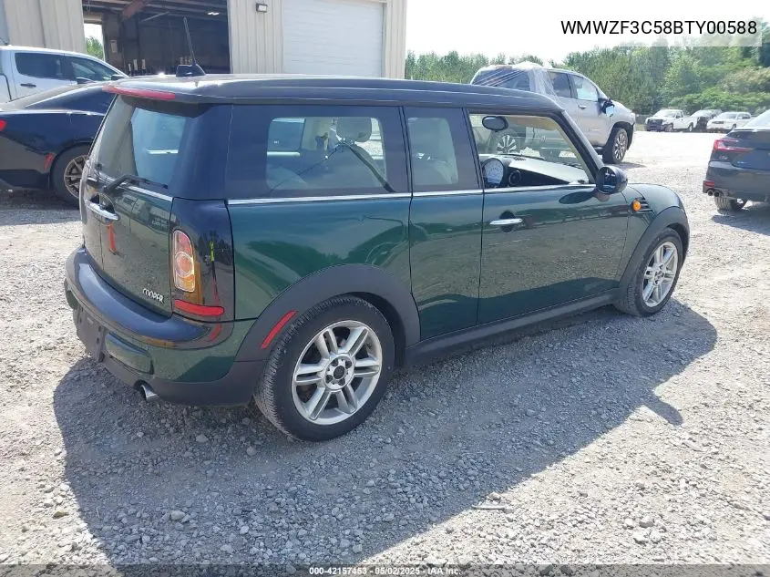 2011 Mini Cooper Clubman VIN: WMWZF3C58BTY00588 Lot: 42157453