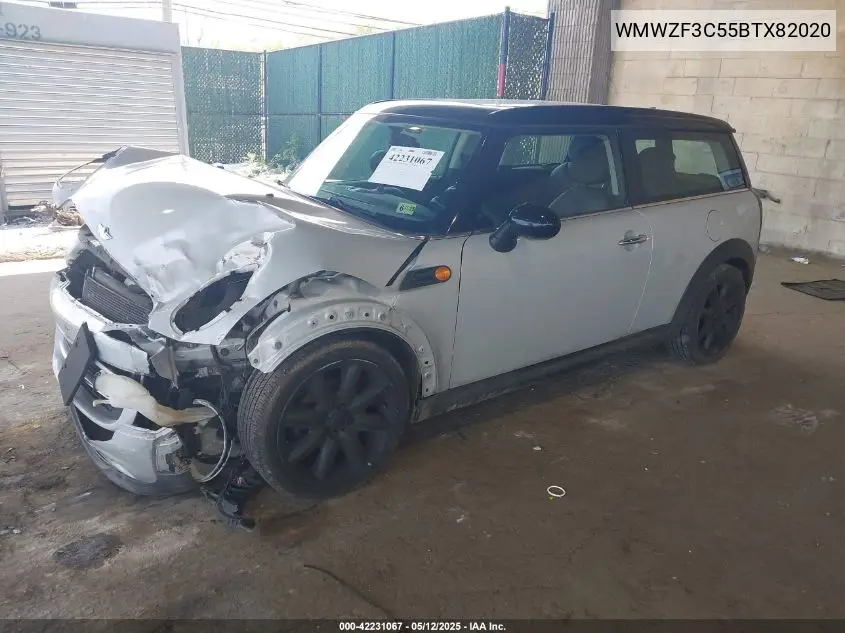 2011 Mini Cooper Clubman VIN: WMWZF3C55BTX82020 Lot: 42231067
