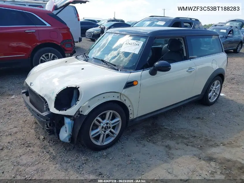2011 Mini Cooper Clubman VIN: WMWZF3C53BT188283 Lot: 42427316