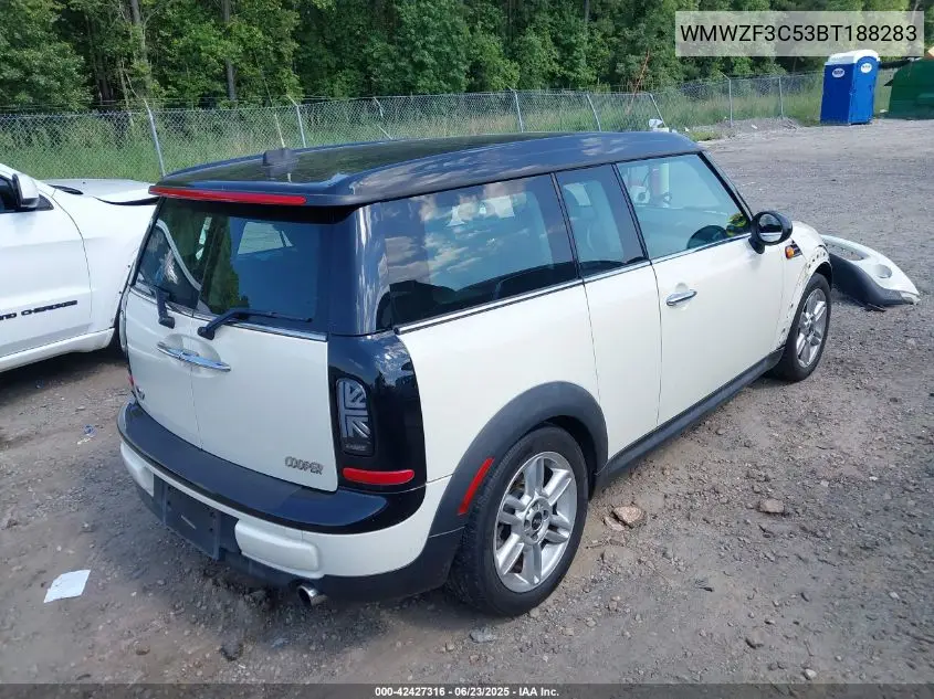 2011 Mini Cooper Clubman VIN: WMWZF3C53BT188283 Lot: 42427316
