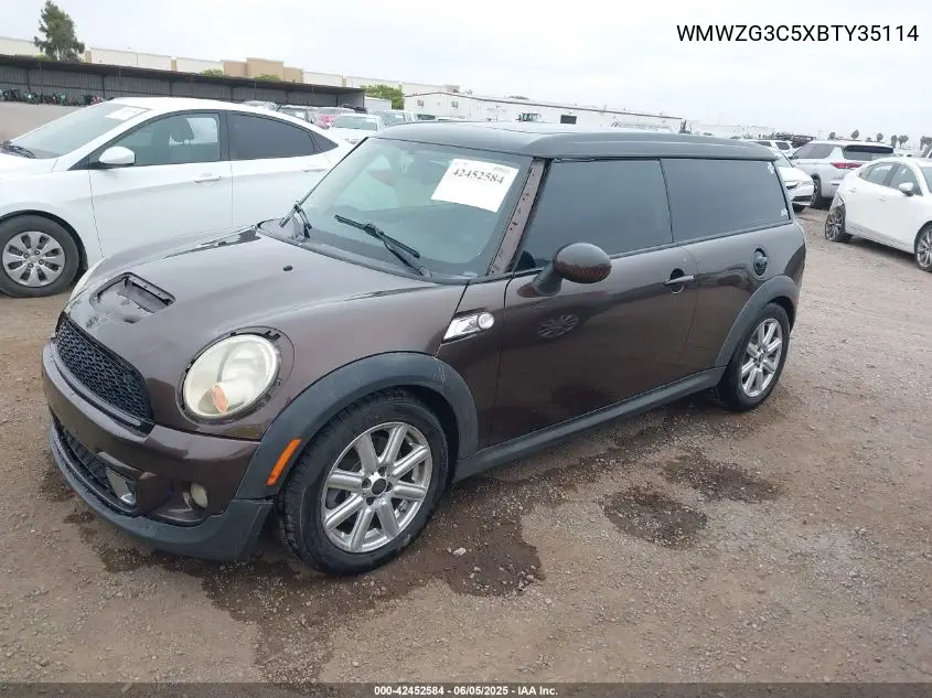 2011 Mini Cooper S Clubman VIN: WMWZG3C5XBTY35114 Lot: 42452584