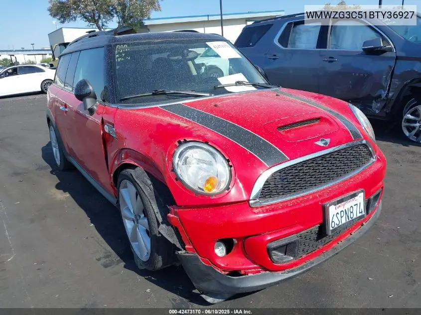 2011 Mini Cooper S Clubman VIN: WMWZG3C51BTY36927 Lot: 42473170