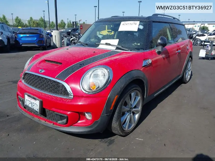 2011 Mini Cooper S Clubman VIN: WMWZG3C51BTY36927 Lot: 42473170