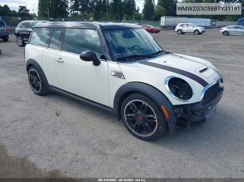 2011 Mini Cooper S Clubman VIN: WMWZG3C58BTY31191 Lot: 42533695