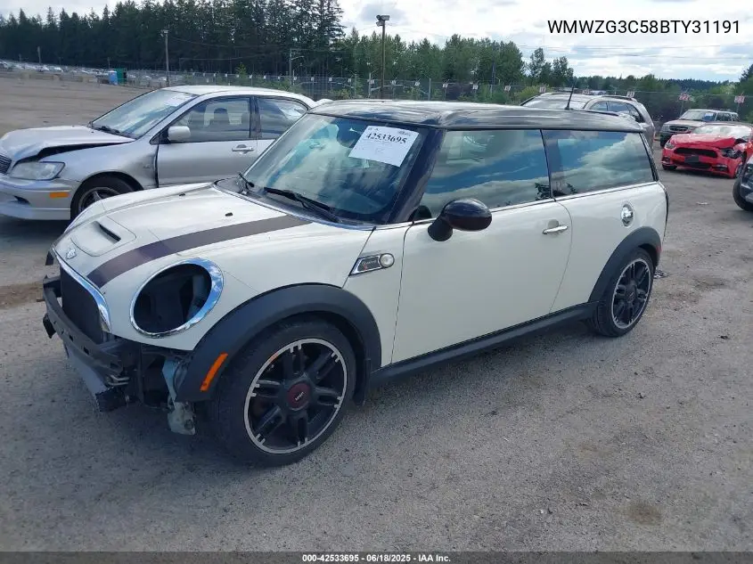 2011 Mini Cooper S Clubman VIN: WMWZG3C58BTY31191 Lot: 42533695