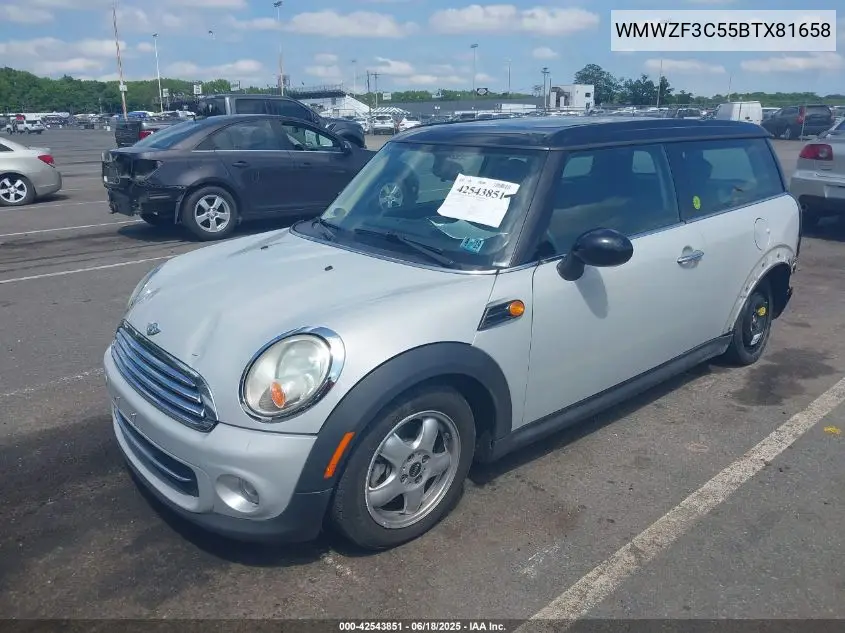 2011 Mini Cooper Clubman VIN: WMWZF3C55BTX81658 Lot: 42543851