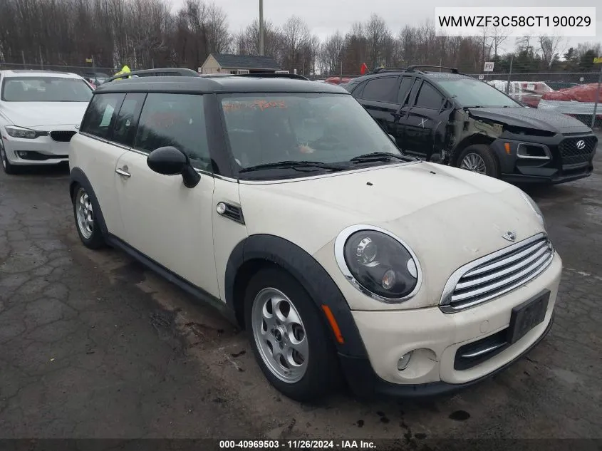 2012 Mini Cooper Clubman VIN: WMWZF3C58CT190029 Lot: 40969503