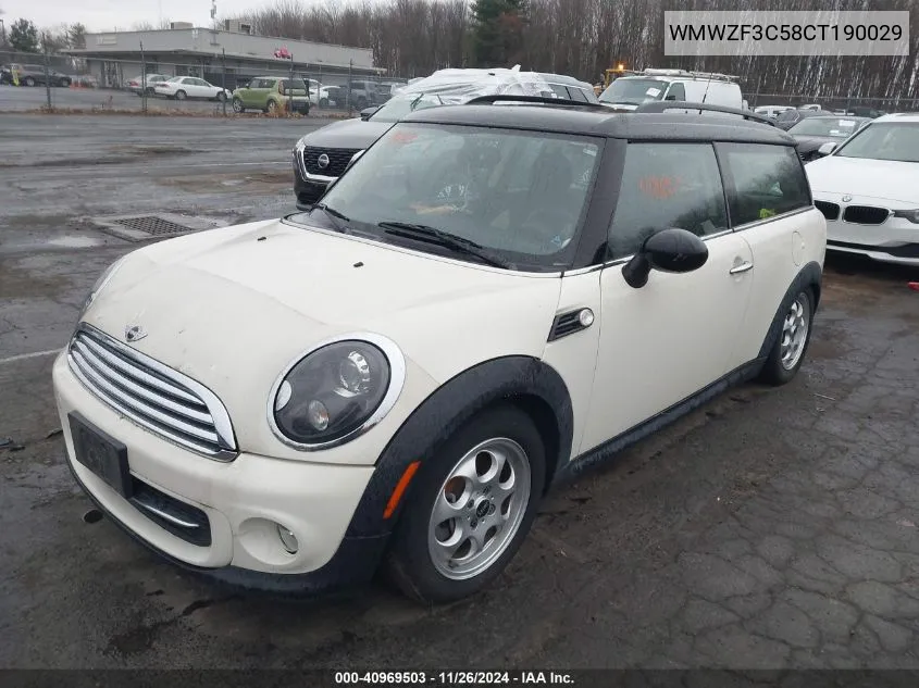 2012 Mini Cooper Clubman VIN: WMWZF3C58CT190029 Lot: 40969503