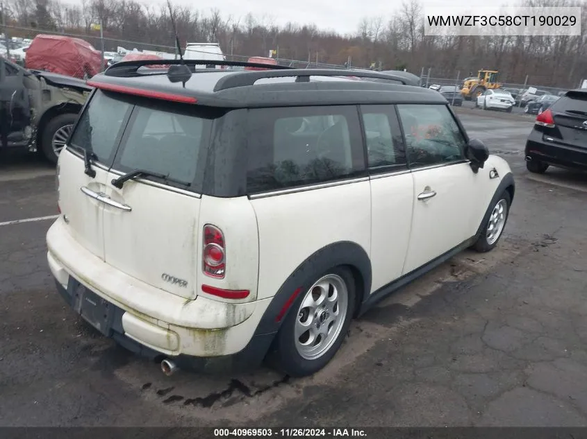 2012 Mini Cooper Clubman VIN: WMWZF3C58CT190029 Lot: 40969503