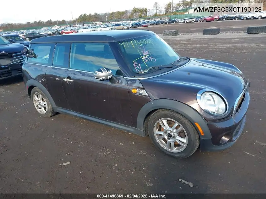 2012 Mini Cooper Clubman VIN: WMWZF3C5XCT190128 Lot: 41496869