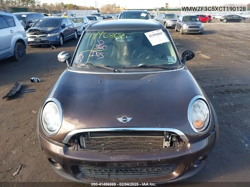 2012 Mini Cooper Clubman VIN: WMWZF3C5XCT190128 Lot: 41496869