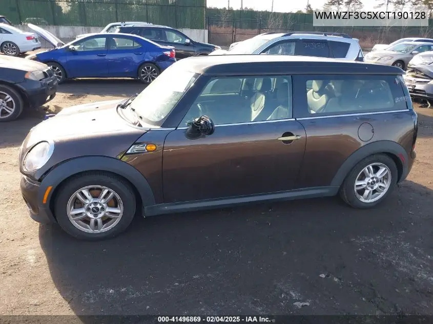2012 Mini Cooper Clubman VIN: WMWZF3C5XCT190128 Lot: 41496869