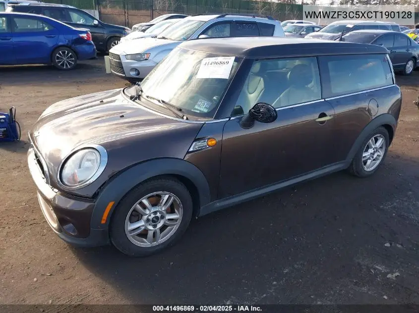 2012 Mini Cooper Clubman VIN: WMWZF3C5XCT190128 Lot: 41496869