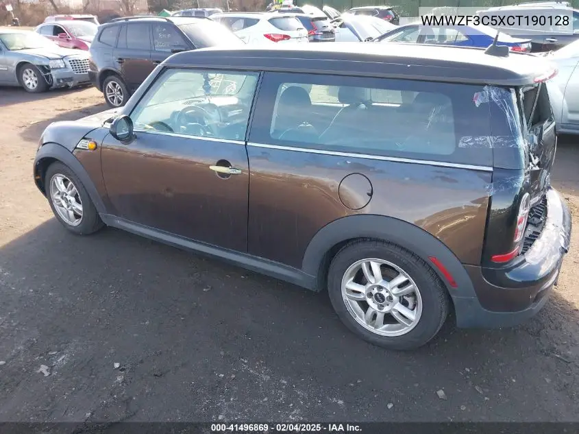 2012 Mini Cooper Clubman VIN: WMWZF3C5XCT190128 Lot: 41496869