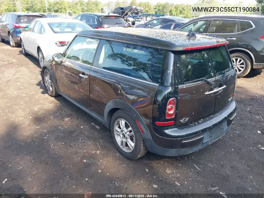 2012 Mini Cooper Clubman VIN: WMWZF3C55CT190084 Lot: 42440613