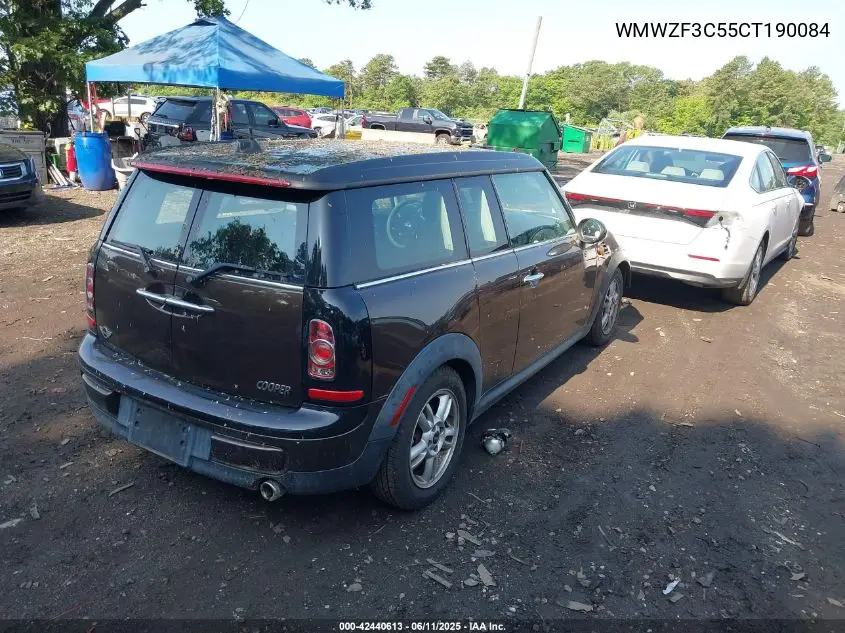 2012 Mini Cooper Clubman VIN: WMWZF3C55CT190084 Lot: 42440613