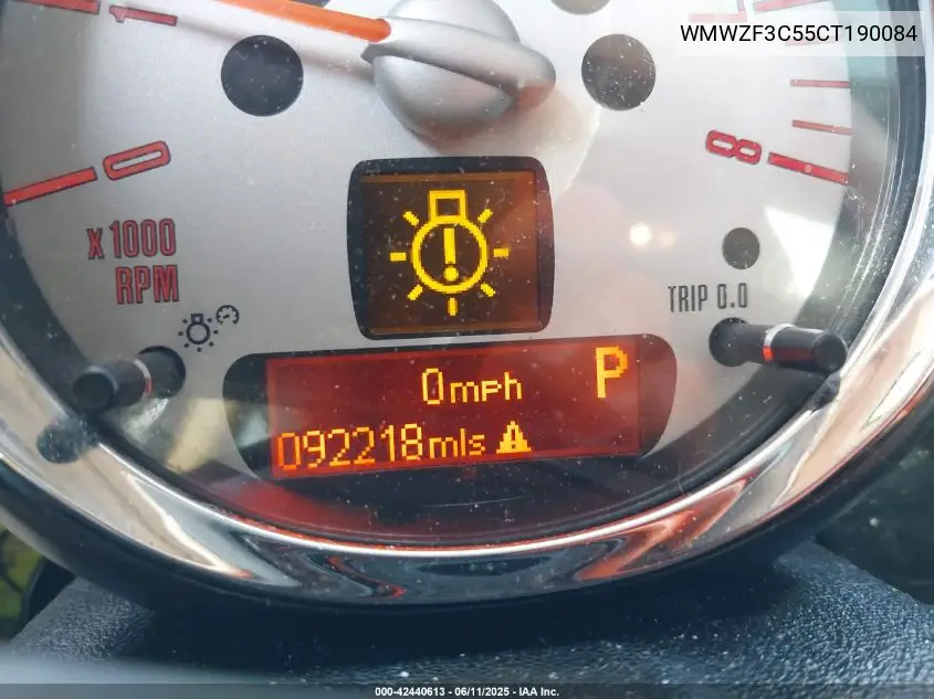 2012 Mini Cooper Clubman VIN: WMWZF3C55CT190084 Lot: 42440613