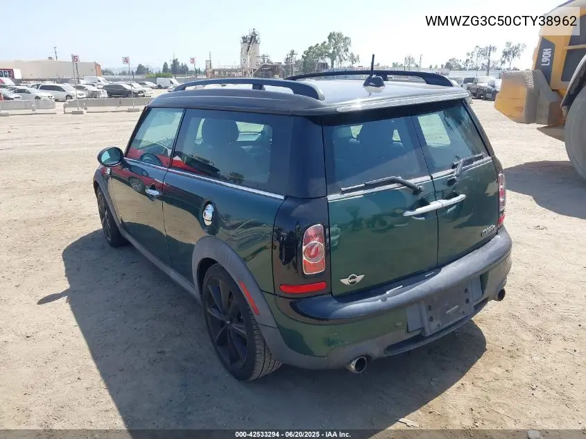 2012 Mini Cooper S Clubman VIN: WMWZG3C50CTY38962 Lot: 42533294