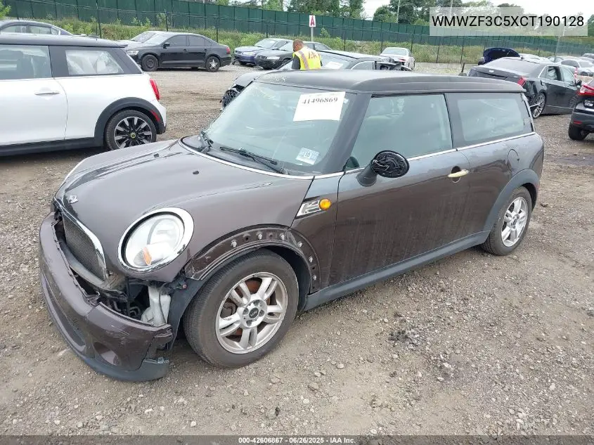 2012 Mini Cooper Clubman VIN: WMWZF3C5XCT190128 Lot: 42606867