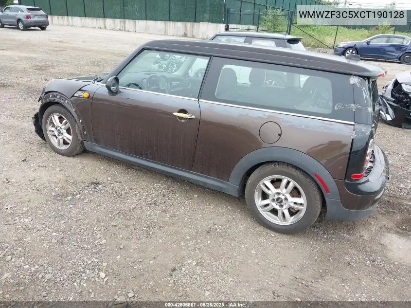 2012 Mini Cooper Clubman VIN: WMWZF3C5XCT190128 Lot: 42606867