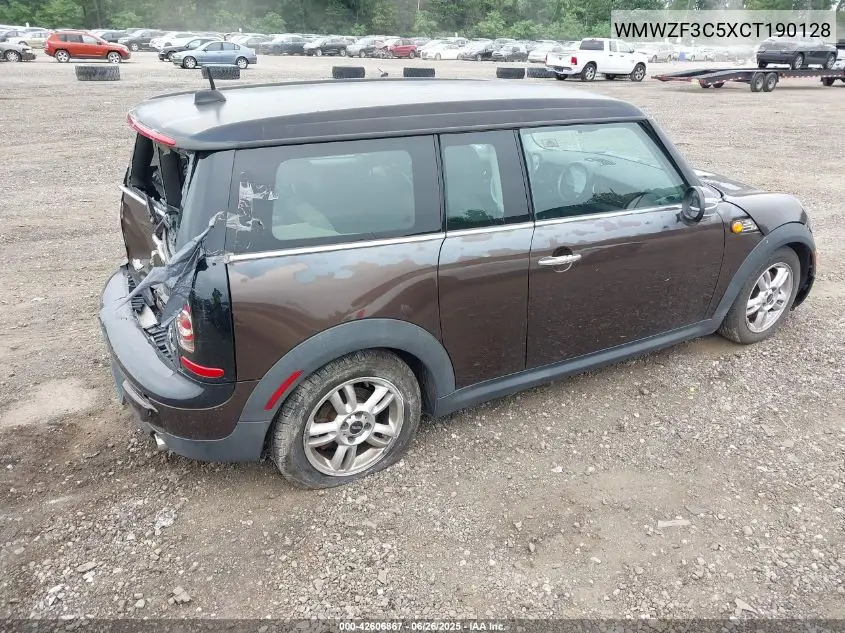 2012 Mini Cooper Clubman VIN: WMWZF3C5XCT190128 Lot: 42606867