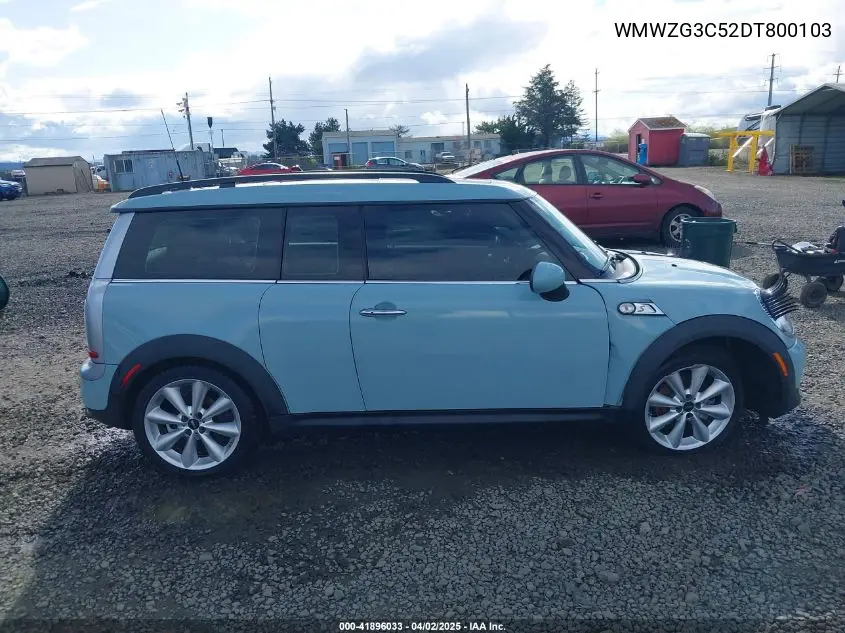 2013 Mini Clubman Cooper S VIN: WMWZG3C52DT800103 Lot: 41896033