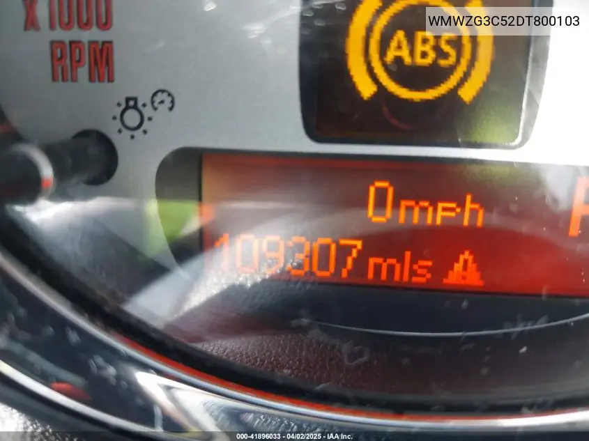 2013 Mini Clubman Cooper S VIN: WMWZG3C52DT800103 Lot: 41896033
