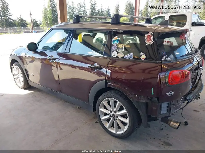 2017 Mini Clubman Cooper S VIN: WMWLU5C57H2E81953 Lot: 42153312
