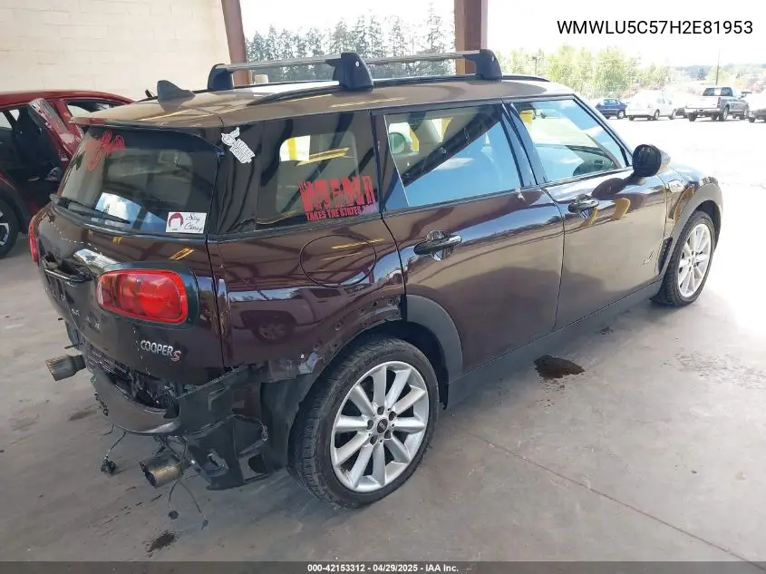 2017 Mini Clubman Cooper S VIN: WMWLU5C57H2E81953 Lot: 42153312