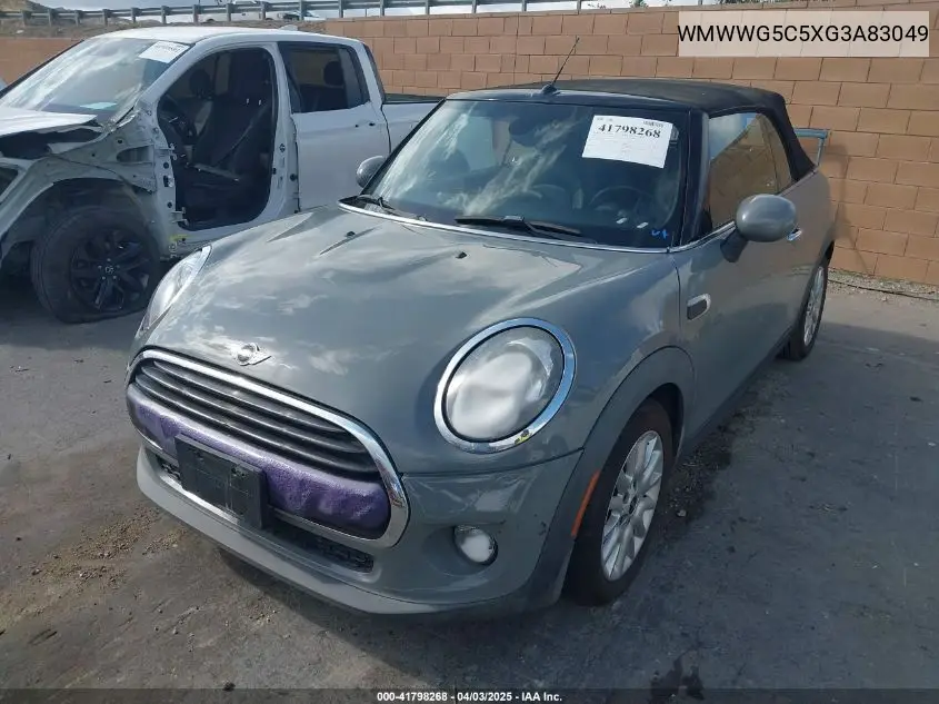 2016 Mini Convertible Cooper VIN: WMWWG5C5XG3A83049 Lot: 41798268