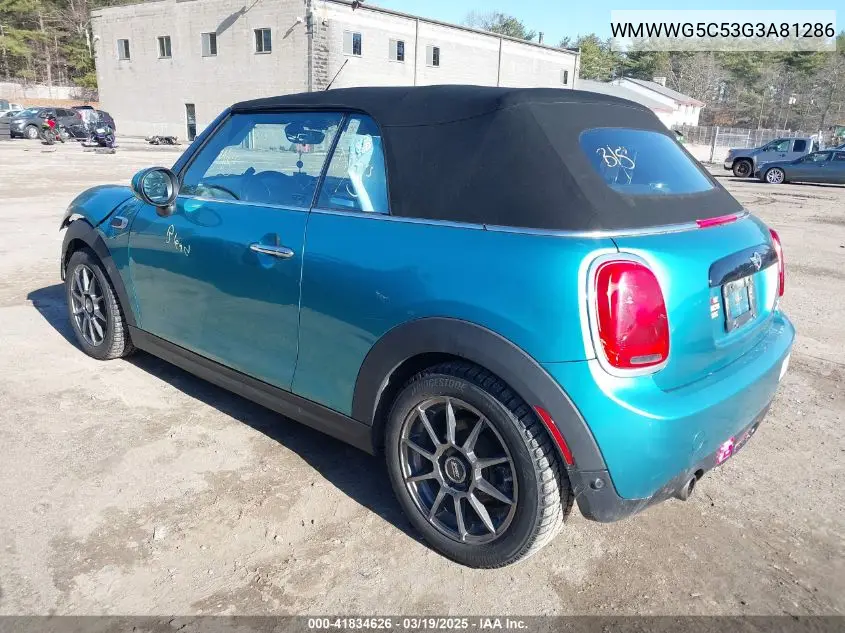 2016 Mini Convertible Cooper VIN: WMWWG5C53G3A81286 Lot: 41834626