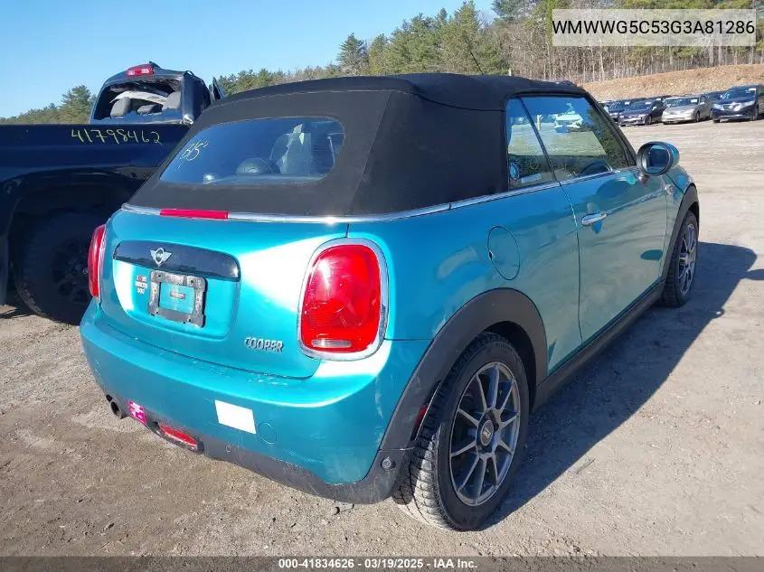 2016 Mini Convertible Cooper VIN: WMWWG5C53G3A81286 Lot: 41834626