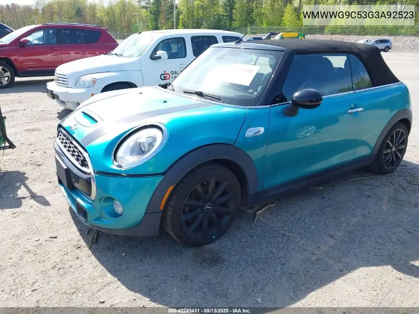 2016 Mini Convertible Cooper S VIN: WMWWG9C53G3A92523 Lot: 42245431