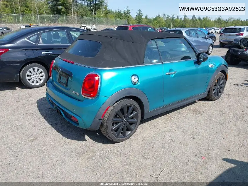 2016 Mini Convertible Cooper S VIN: WMWWG9C53G3A92523 Lot: 42245431