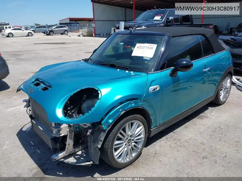 2017 Mini Convertible Cooper S VIN: WMWWG9C30H3C80917 Lot: 42227320
