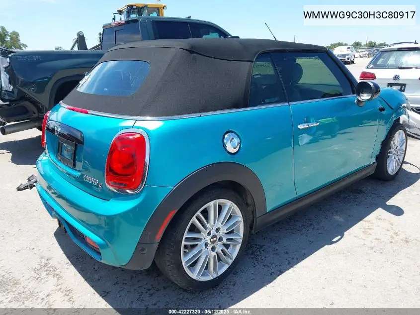 2017 Mini Convertible Cooper S VIN: WMWWG9C30H3C80917 Lot: 42227320