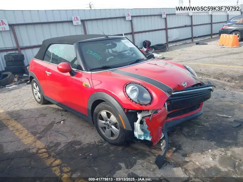 2019 Mini Convertible Cooper VIN: WMWWG5C59K3F79792 Lot: 41779813