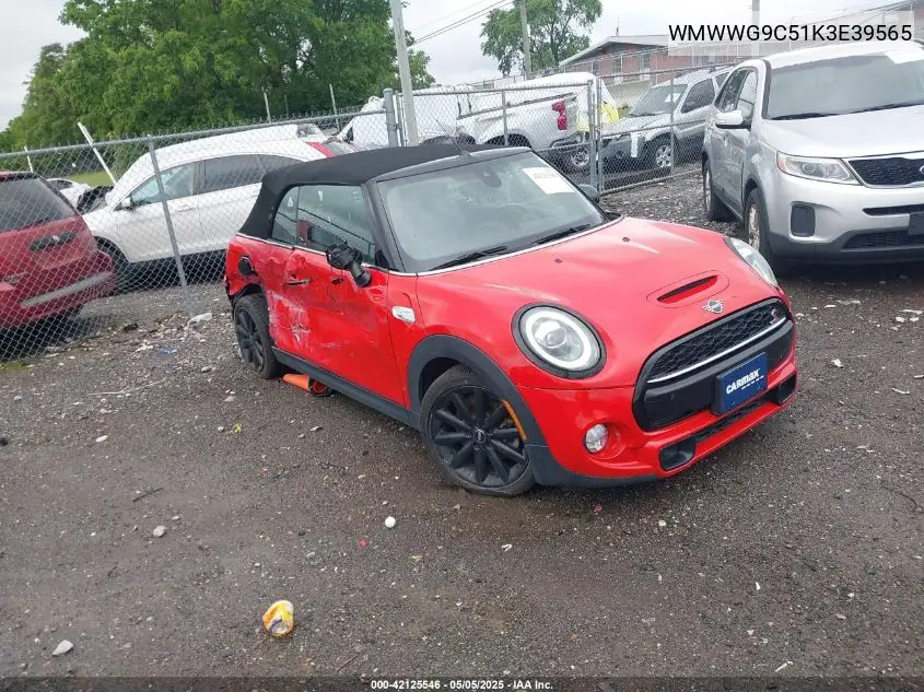 2019 Mini Convertible Cooper S VIN: WMWWG9C51K3E39565 Lot: 42125546