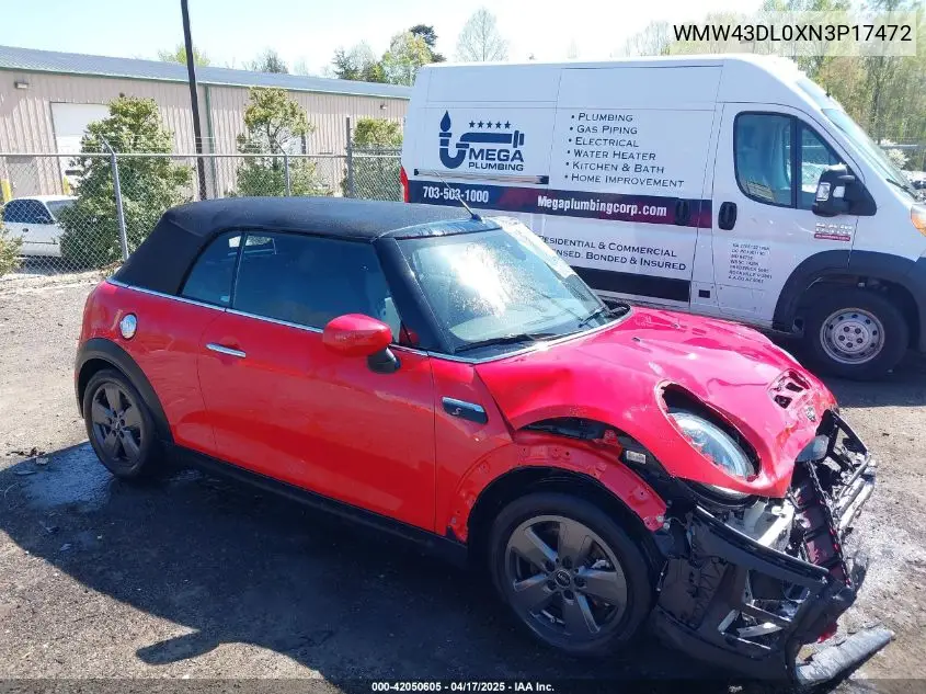 2022 Mini Convertible Cooper S VIN: WMW43DL0XN3P17472 Lot: 42050605