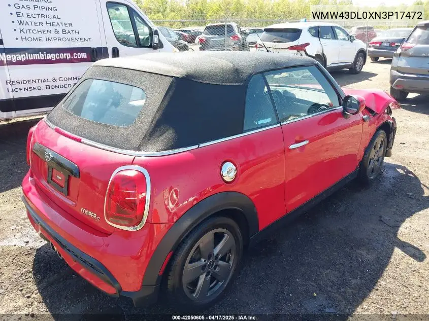 2022 Mini Convertible Cooper S VIN: WMW43DL0XN3P17472 Lot: 42050605