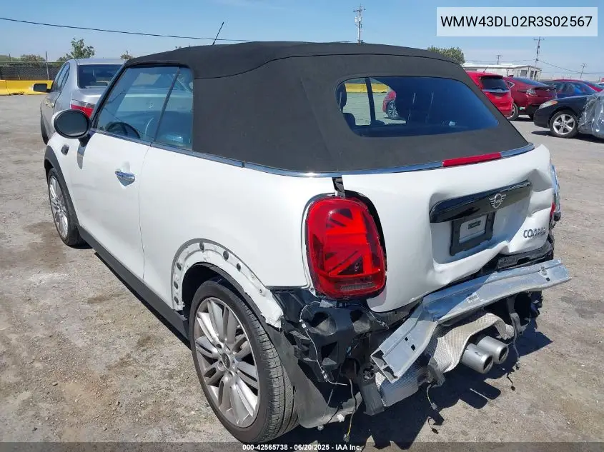 2024 Mini Convertible Cooper S VIN: WMW43DL02R3S02567 Lot: 42565738