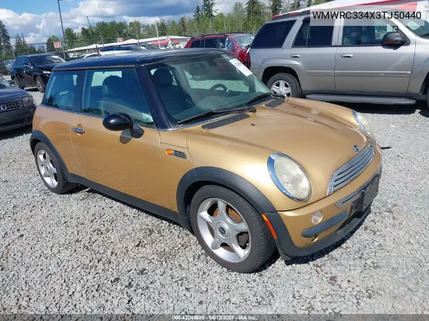 2003 Mini Cooper VIN: WMWRC334X3TJ50440 Lot: 42245689
