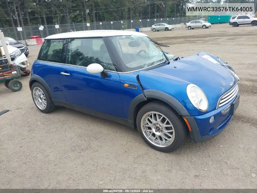 2006 Mini Cooper VIN: WMWRC33576TK64005 Lot: 42262159