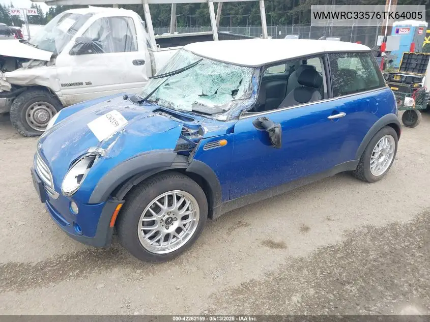 2006 Mini Cooper VIN: WMWRC33576TK64005 Lot: 42262159